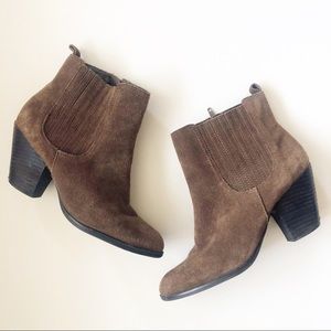 Nine West Taupe Suede Booties